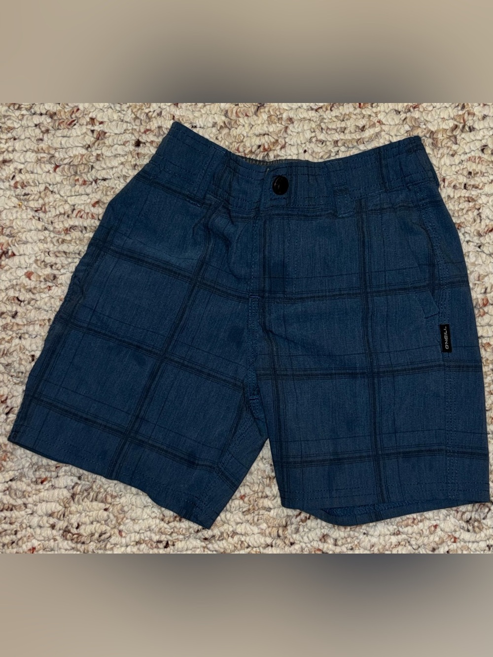 O'Neill Navy Plaid Pull-On Boys Shorts